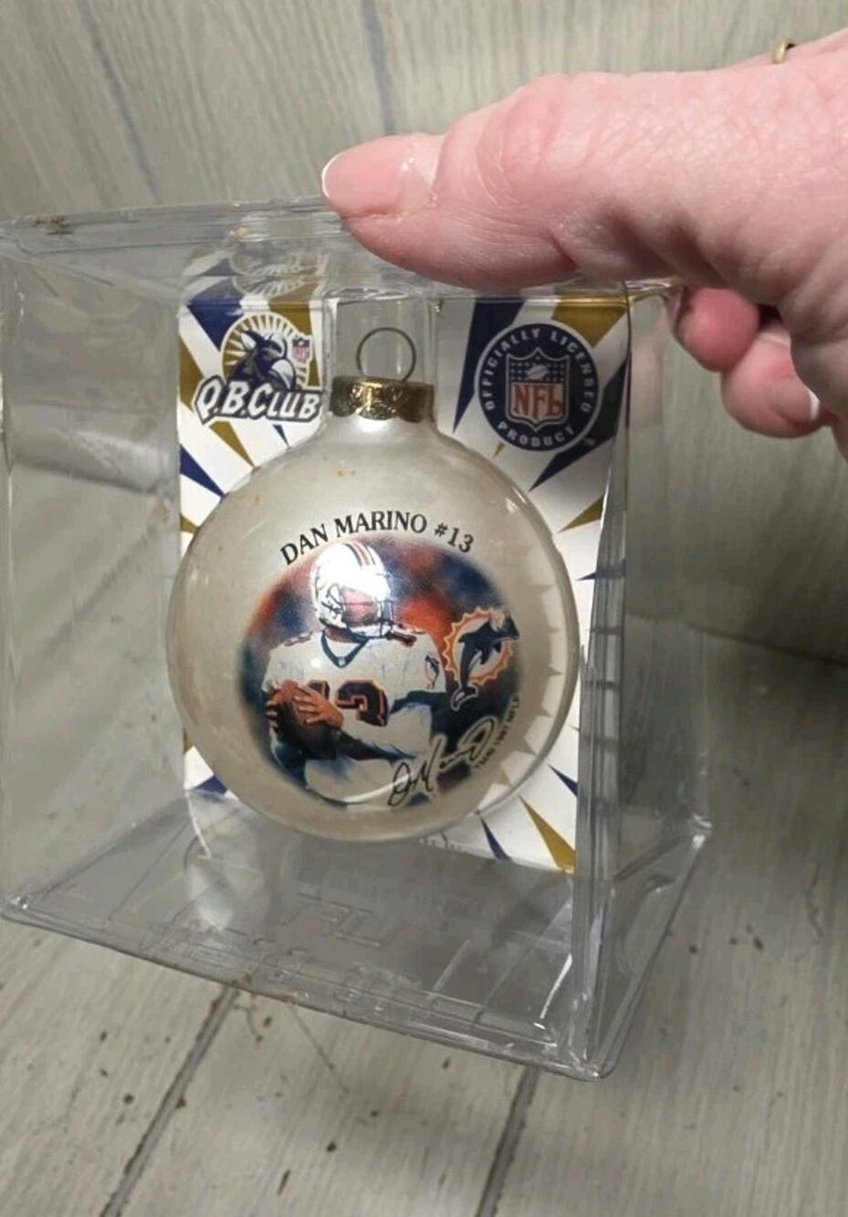 Vtg Dan Marino 13 Miami Dolphins Football Christmas Ornament Holiday NFL QB Club